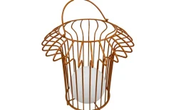 Dyberg Larsen Basket Laddbar/Solcells Lykta 32cm LED 3000K Terrakotta IP44* Ljuslyktor|Uppladdningsbara Lampor Utomhus