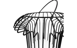 Ljuslyktor|Uppladdningsbara Lampor Utomhus<Dyberg Larsen Basket Laddbar/Solcells Lykta 32cm LED 3000K Svart IP44