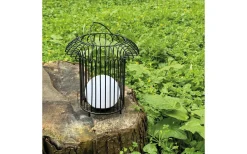 Ljuslyktor|Uppladdningsbara Lampor Utomhus<Dyberg Larsen Basket Laddbar/Solcells Lykta 32cm LED 3000K Svart IP44