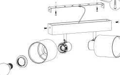 Eglo Batallas Takspotlight 30cm Svart* Avlånga Takspotlights|Takspot Med 2 Lampor