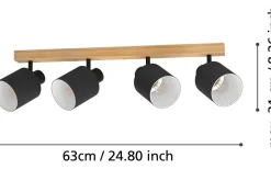 Avlånga Takspotlights|Takspot Med Minst 4 Lampor<Eglo Batallas Takspotlight 63cm Svart