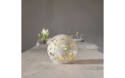 Star Trading Batteridriven Glasdekoration Merry X-mas 14cm Vit* Batteri Julpynt Inomhus