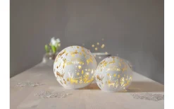 Star Trading Batteridriven Glasdekoration Merry X-mas 14cm Vit* Batteri Julpynt Inomhus