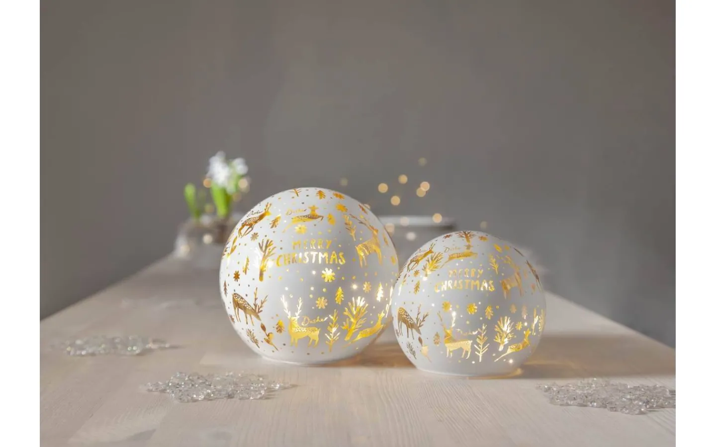 Star Trading Batteridriven Glasdekoration Merry X-mas 14cm Vit* Batteri Julpynt Inomhus