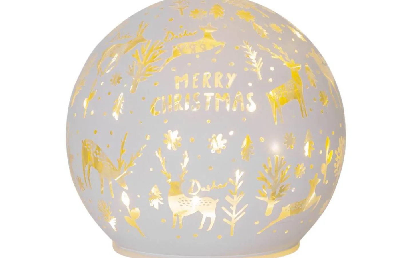 Batteri Julpynt Inomhus<Star Trading Batteridriven Glasdekoration Merry X-mas 11cm Vit