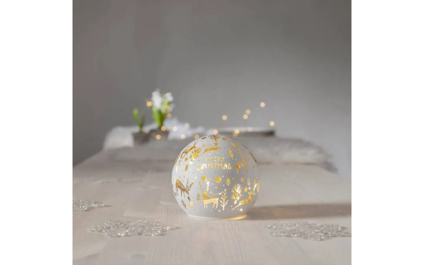 Batteri Julpynt Inomhus<Star Trading Batteridriven Glasdekoration Merry X-mas 11cm Vit