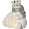 Batteri Julpynt Inomhus<Star Trading Batteridriven Juldekoration Sittandes Isbjörn med Snöboll Vit
