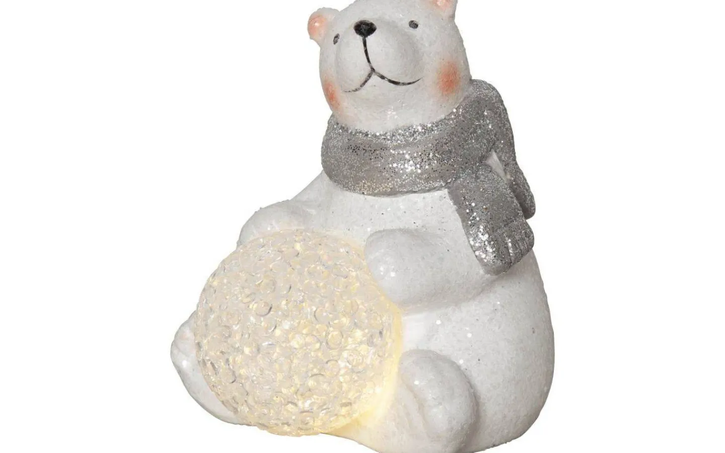Batteri Julpynt Inomhus<Star Trading Batteridriven Juldekoration Sittandes Isbjörn med Snöboll Vit