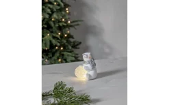 Batteri Julpynt Inomhus<Star Trading Batteridriven Juldekoration Sittandes Isbjörn med Snöboll Vit