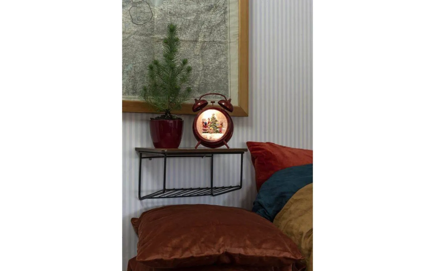 Vattenfyllda Lyktor<Konstsmide Batteridriven Juldekoration Väckarklocka med Tomte