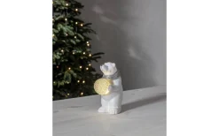 Batteri Julpynt Inomhus<Star Trading Batteridriven Juldekoration Stående Isbjörn med Snöboll Vit