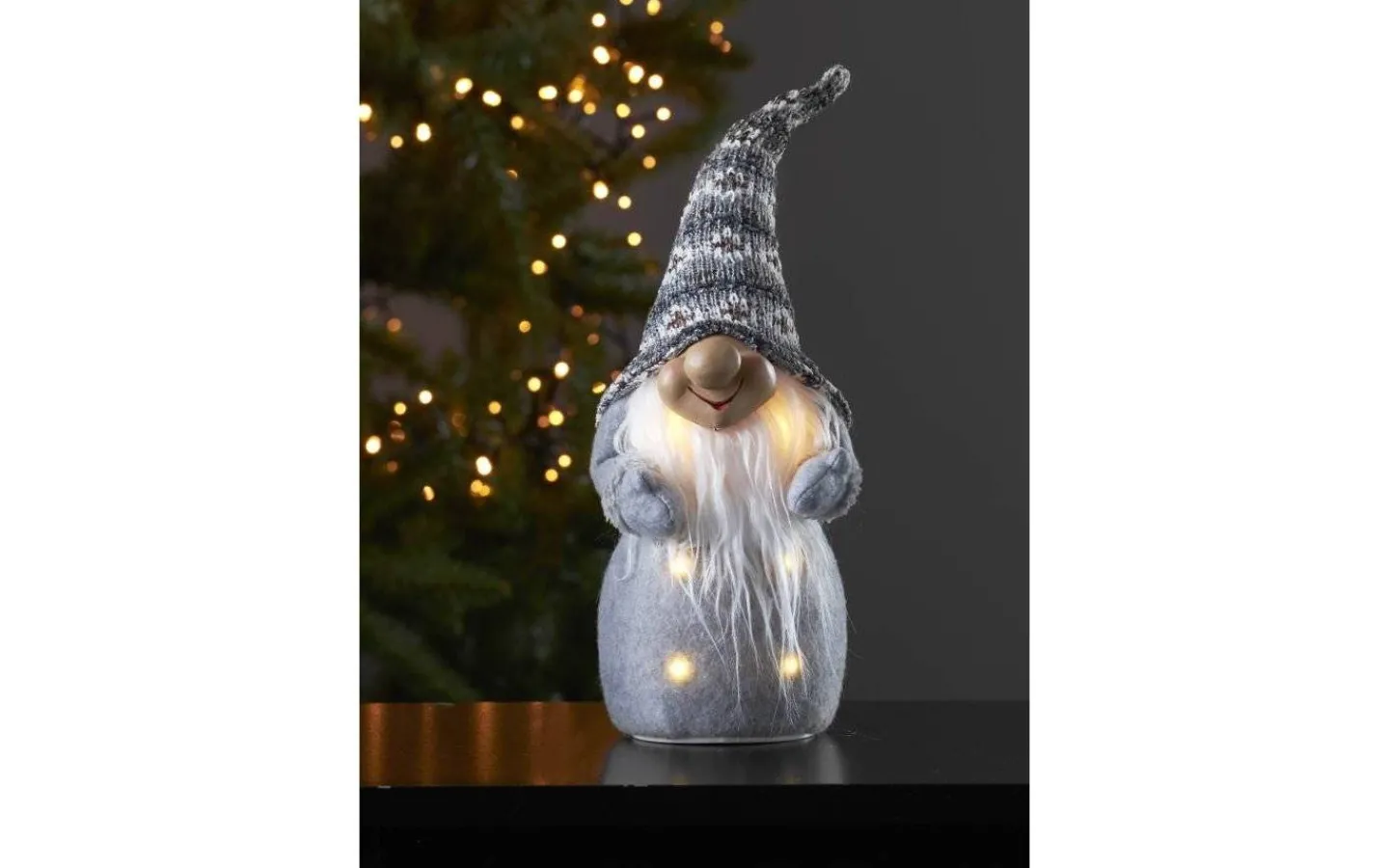 Batteri Julpynt Inomhus<Star Trading Batteridriven Jultomte Grå Joylight