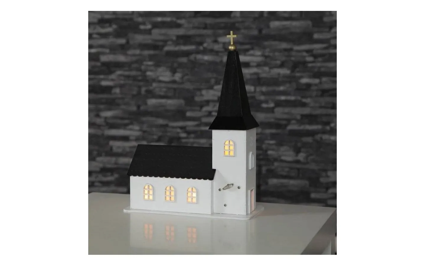 Batteri Julpynt Inomhus<Star Trading Batteridriven Kyrka Vit