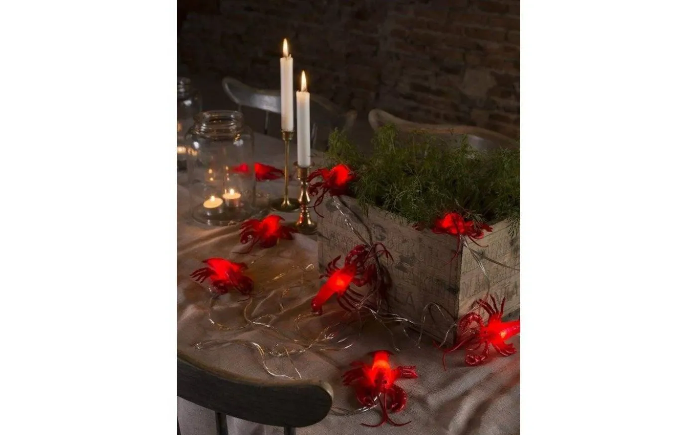 Batteridriven Ljusslinga Kräftor 10m