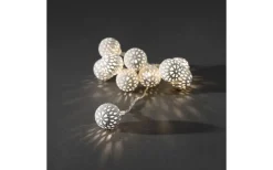 Batteri Julpynt Inomhus<Konstsmide Batteridriven Ljusslinga 90cm Metallbollar, Vit