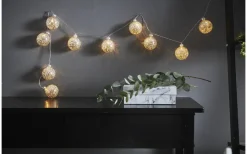 Batterislingor|Batteri Julpynt Inomhus<Star Trading Batteridriven Ljusslinga Glitter 1,3m Silver Inomhus