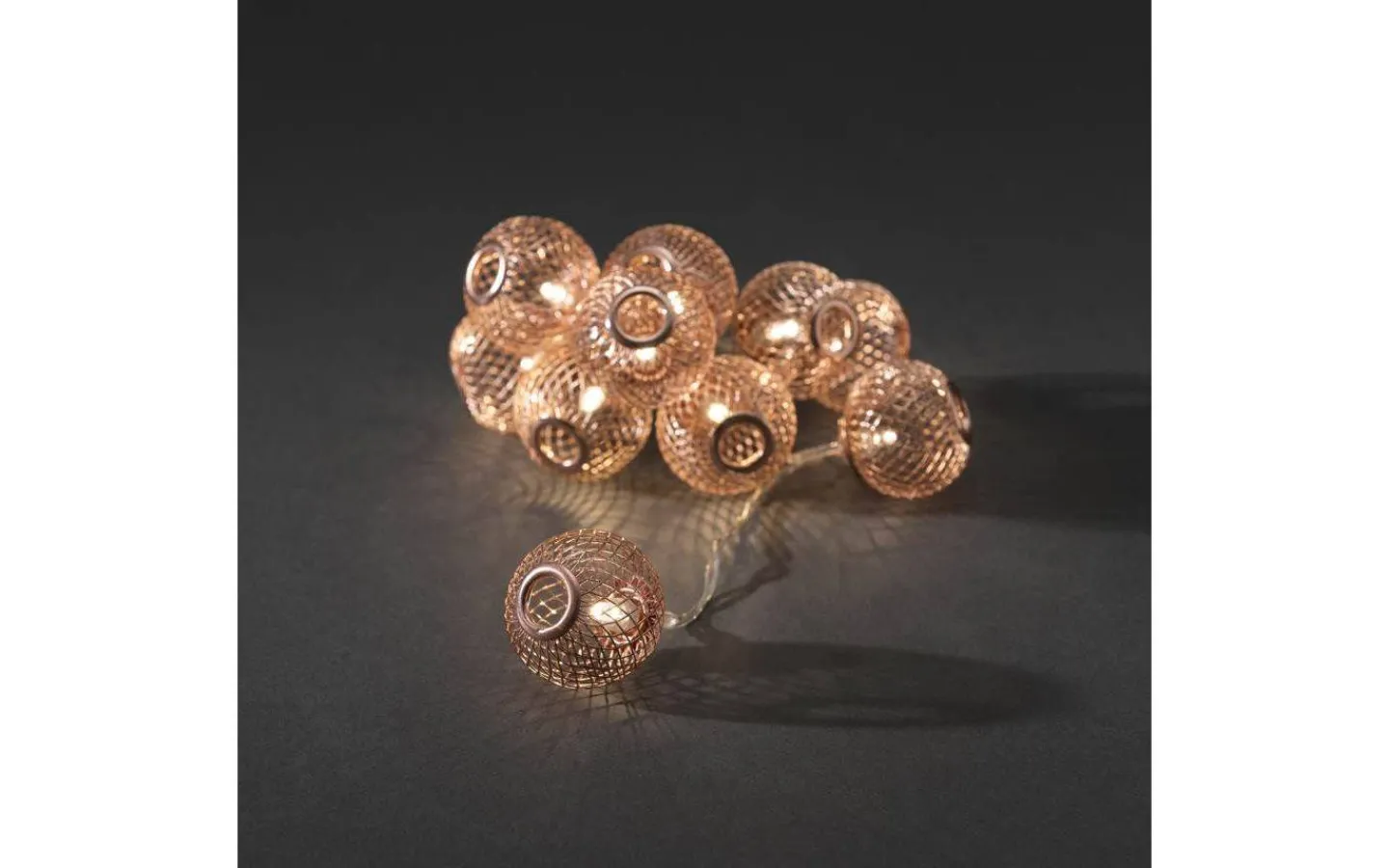 Batteri Julpynt Inomhus<Konstsmide Batteridriven Ljusslinga 90cm Kulor Koppar