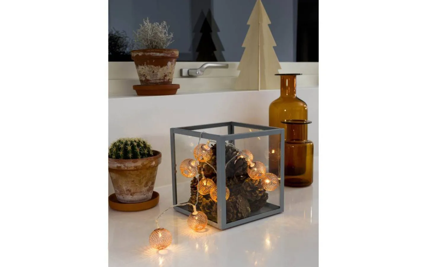 Batteri Julpynt Inomhus<Konstsmide Batteridriven Ljusslinga 90cm Kulor Koppar