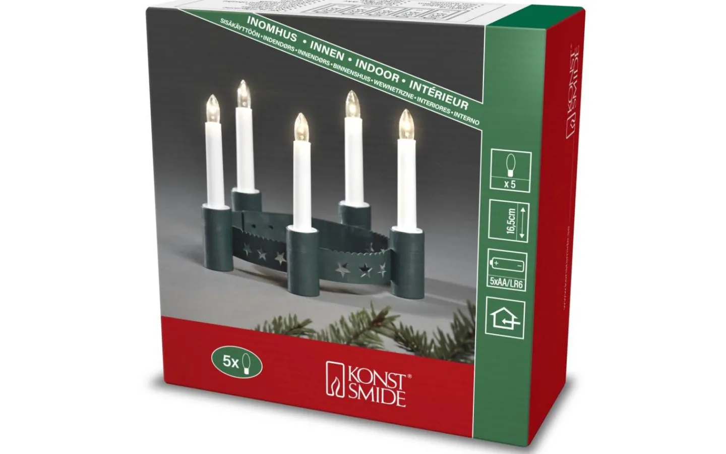 Lucia<Konstsmide Batteridriven Luciakrona Star Grön