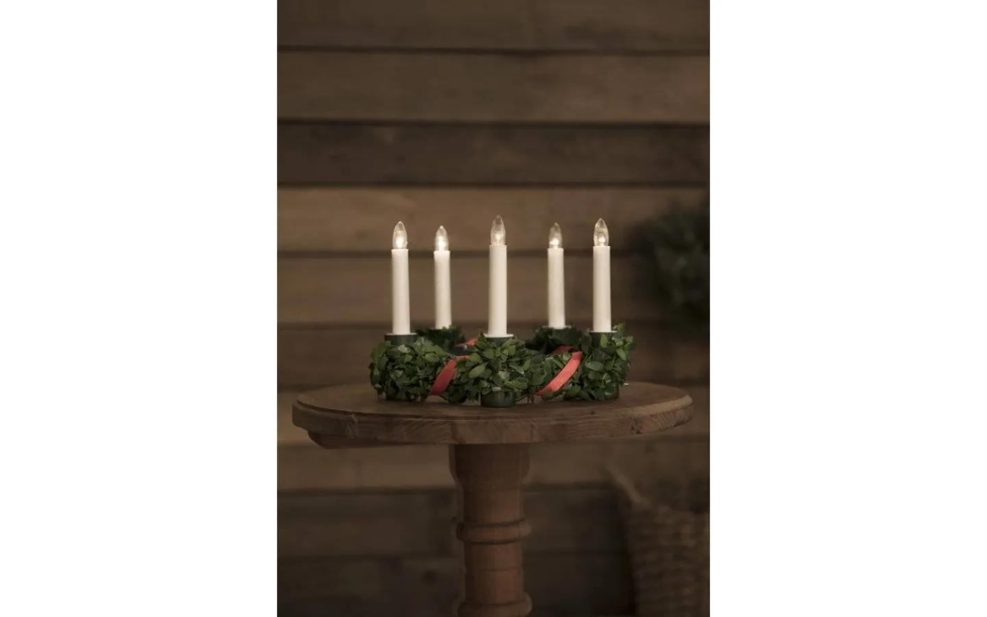 Konstsmide Batteridriven Luciakrona Med Gröna Blad & Band* Lucia