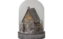 Batteri Julpynt Inomhus<Star Trading Batteridriven Lykta Kupol Hus 17cm Brun