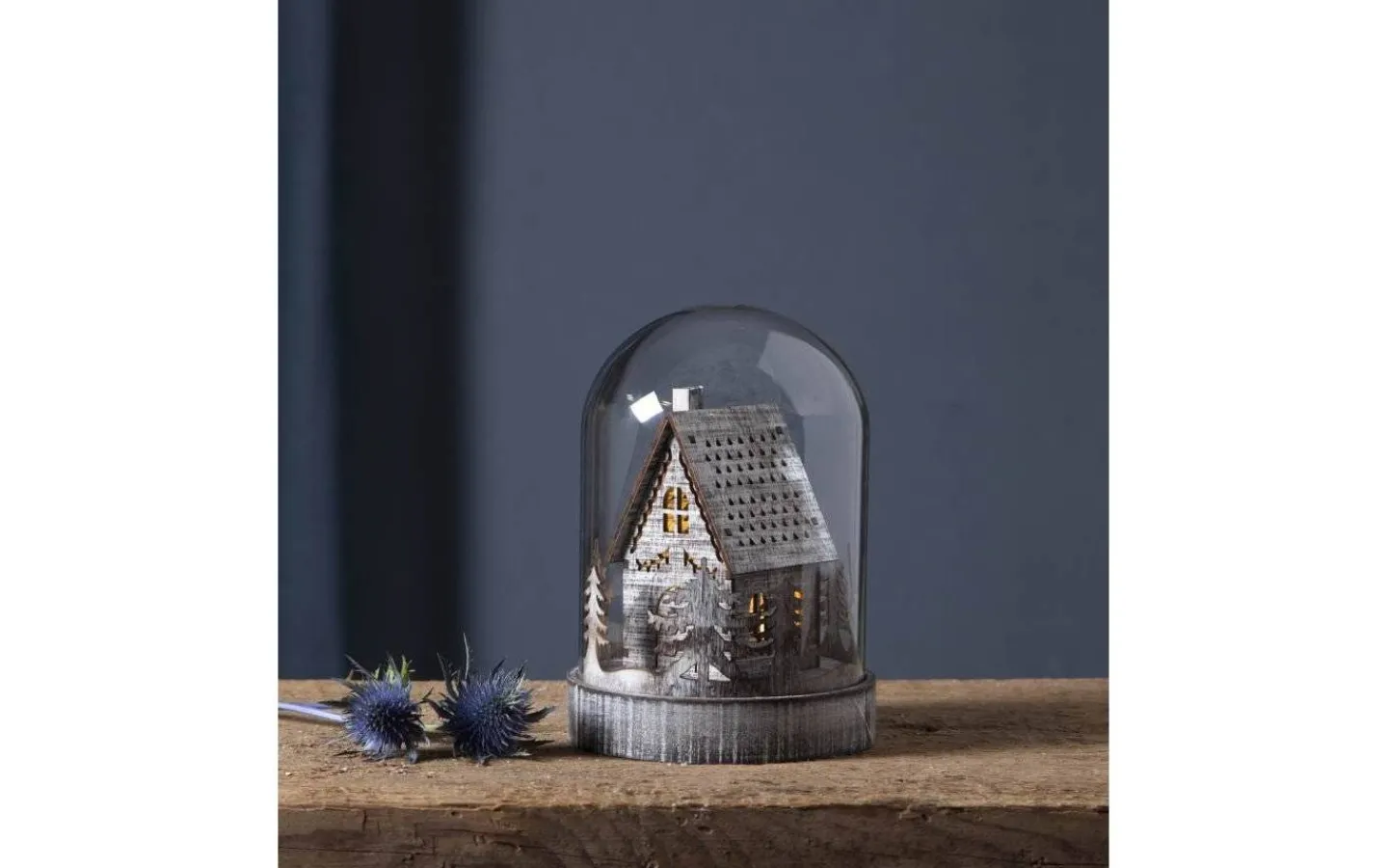 Batteri Julpynt Inomhus<Star Trading Batteridriven Lykta Kupol Hus 17cm Brun