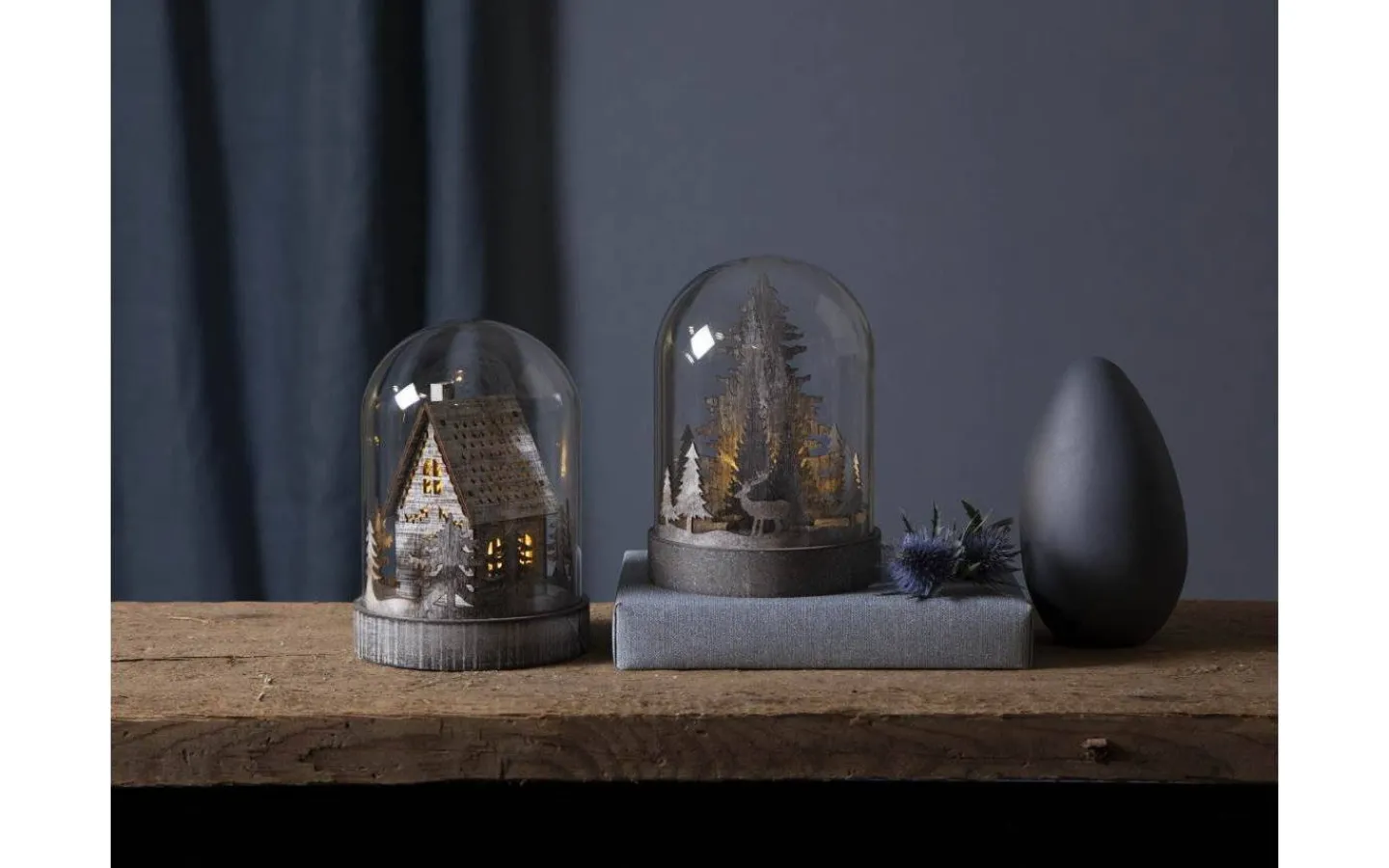 Batteri Julpynt Inomhus<Star Trading Batteridriven Lykta Kupol Hus 17cm Brun