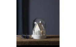 Star Trading Batteridriven Lykta Kupol Hus 17cm Vit* Batteri Julpynt Inomhus