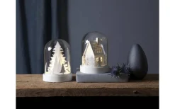 Star Trading Batteridriven Lykta Kupol Hus 17cm Vit* Batteri Julpynt Inomhus