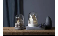 Star Trading Batteridriven Lykta Kupol Hus 17cm Vit* Batteri Julpynt Inomhus