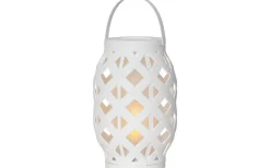 Batteridriven Lykta Timer 23cm Vit