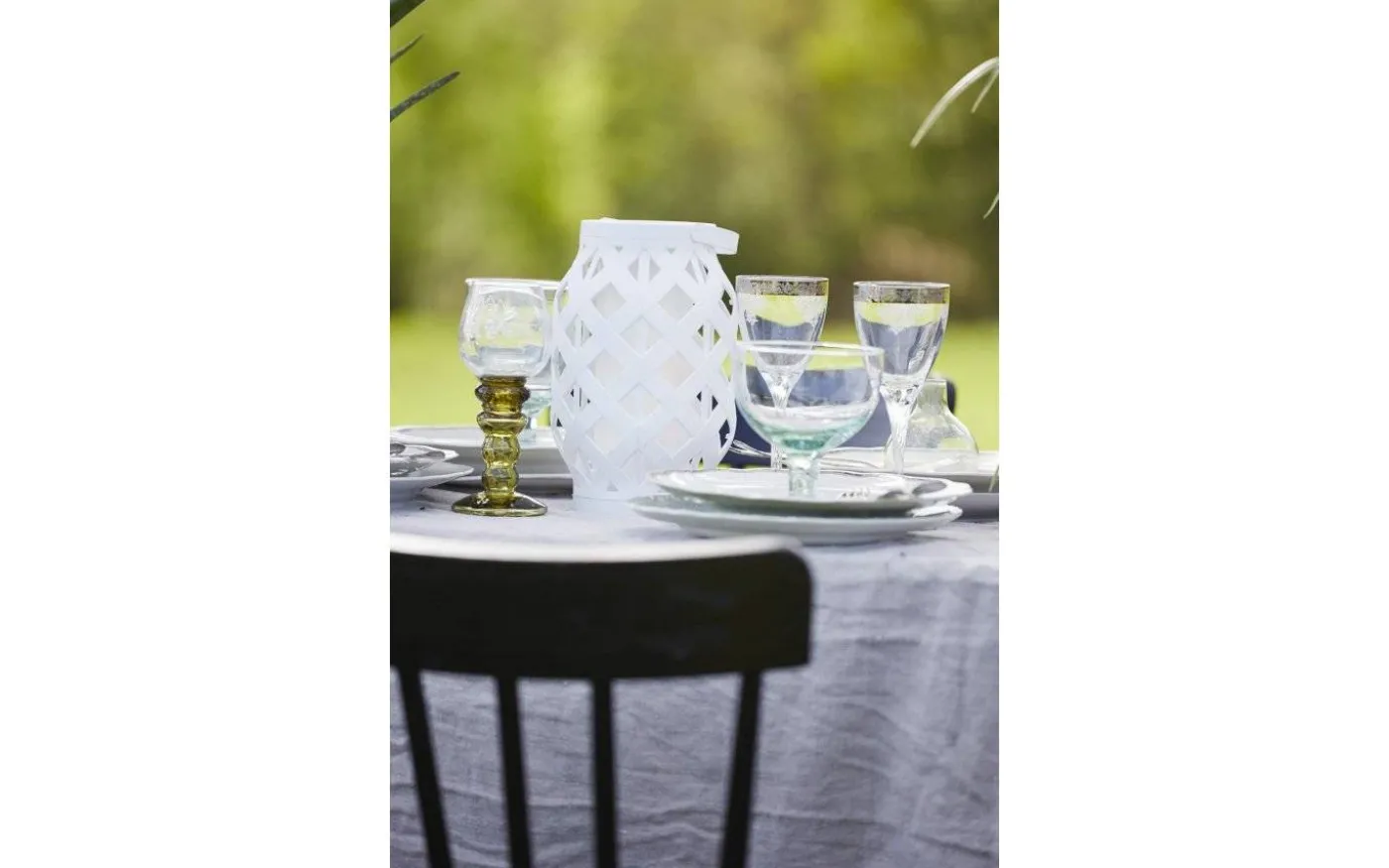 Batteridriven Lykta Timer 23cm Vit