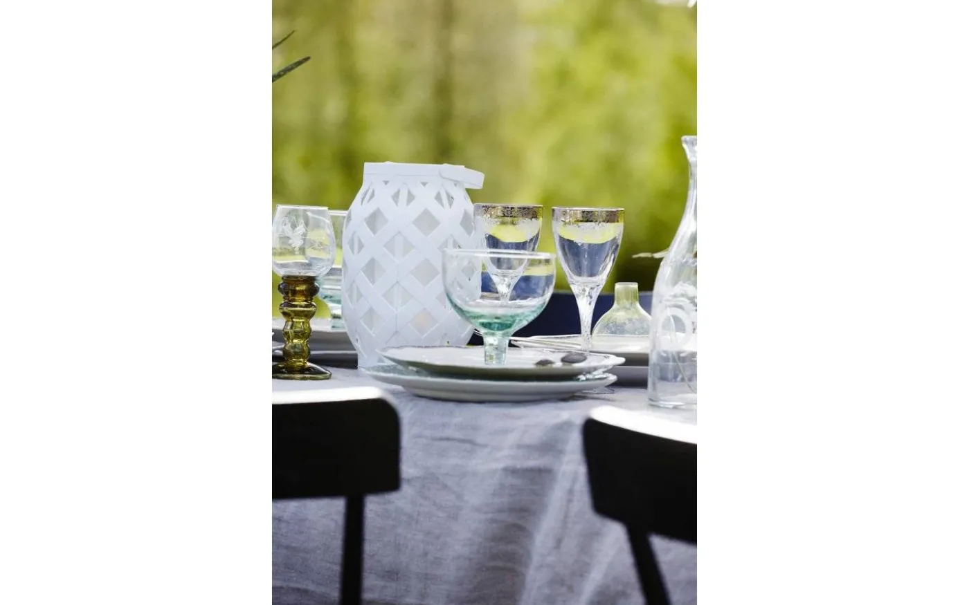 Batteridriven Lykta Timer 23cm Vit