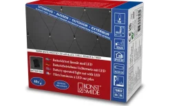 Konstsmide Batteridrivet Ljusnät 80x80cm med Skymningssensor Frost Varmvit IP44* Ljusnät|Batterislingor