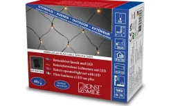 Ljusnät|Batterislingor<Konstsmide Batteridrivet Ljusnät 8x80cm med Skymningssensor Amber IP44