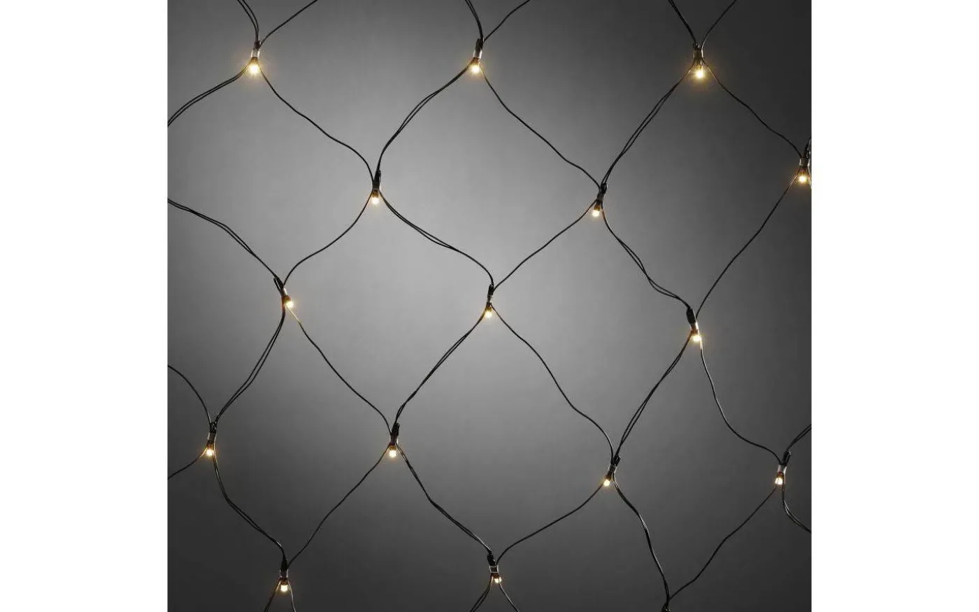 Batteridrivet Ljusnät 80x80cm med Skymningssensor Varmvit IP44