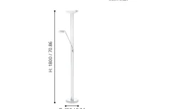 Uplight|Golvläslampor<Eglo Baya Golvlampa 180cm LED 3000K 2,5+20W Krom