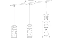 Eglo Bayman Taklampa 72cm Krom/Vit* Avlånga Taklampor