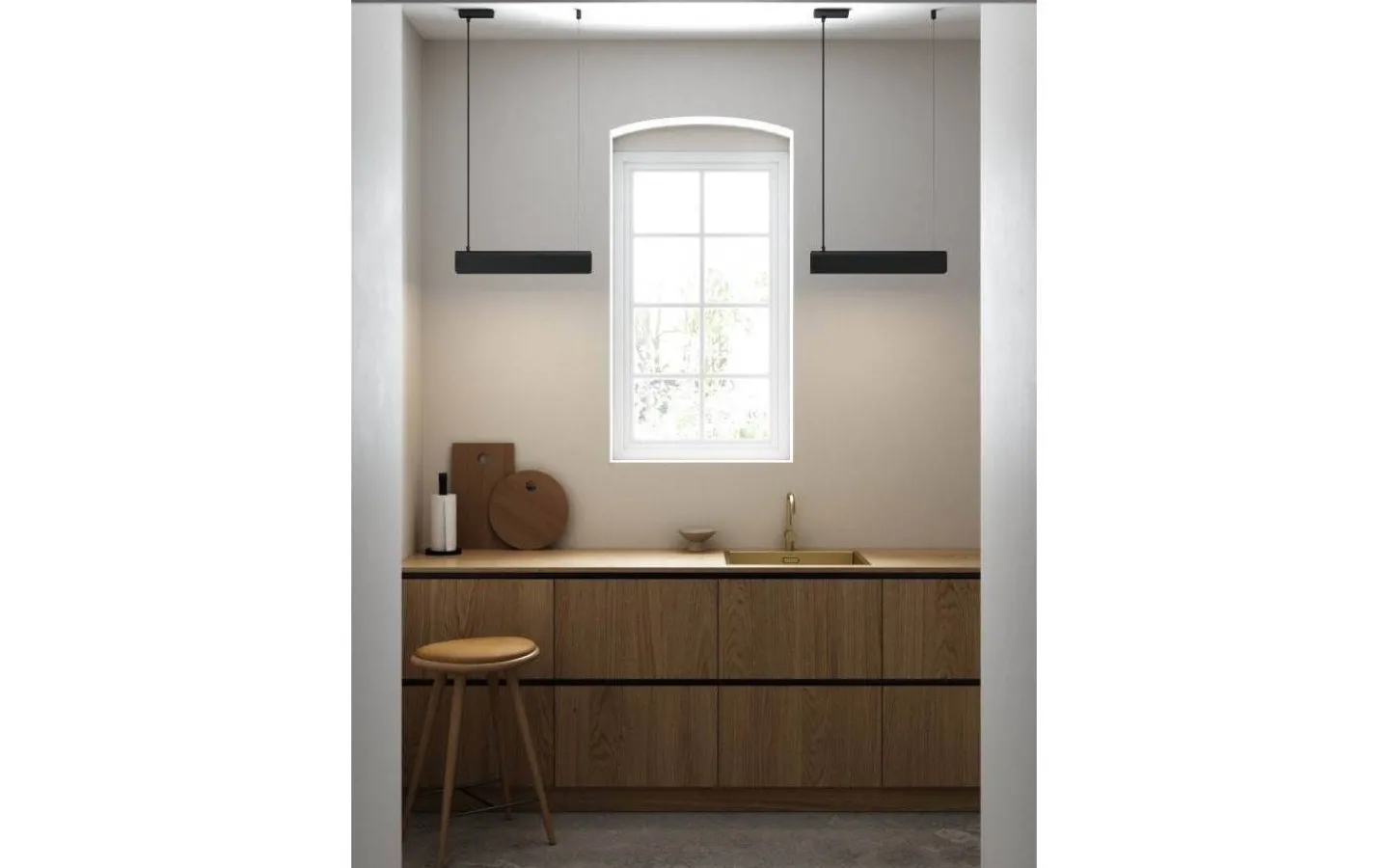 Design for the people Beau Taklampa 50cm LED Svart* Kontorsarmaturer|Avlånga Taklampor