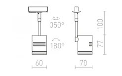 Skensystem|Kök & Matplats<Rendl Beeba I 1-fas Spotlight Vit GU10