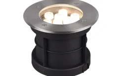 Markbelysning<Trio Lighting Belaja Markspotlight 16cm LED rund borstad stål IP65