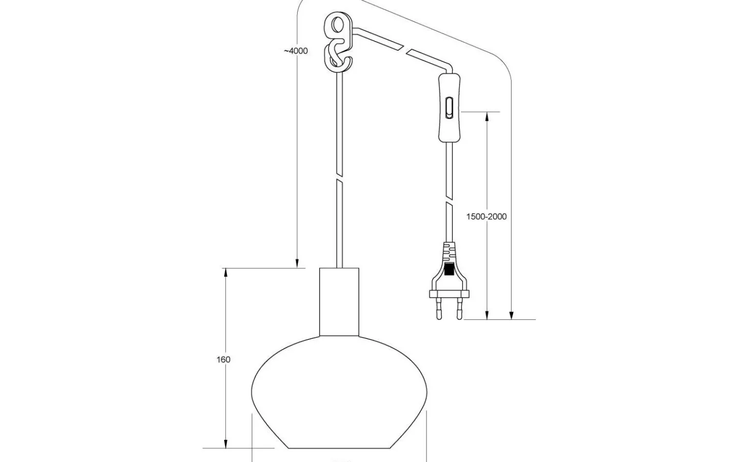 Fönsterlampor<Aneta Bell Fönsterlampa 15cm Svart/Opalvit