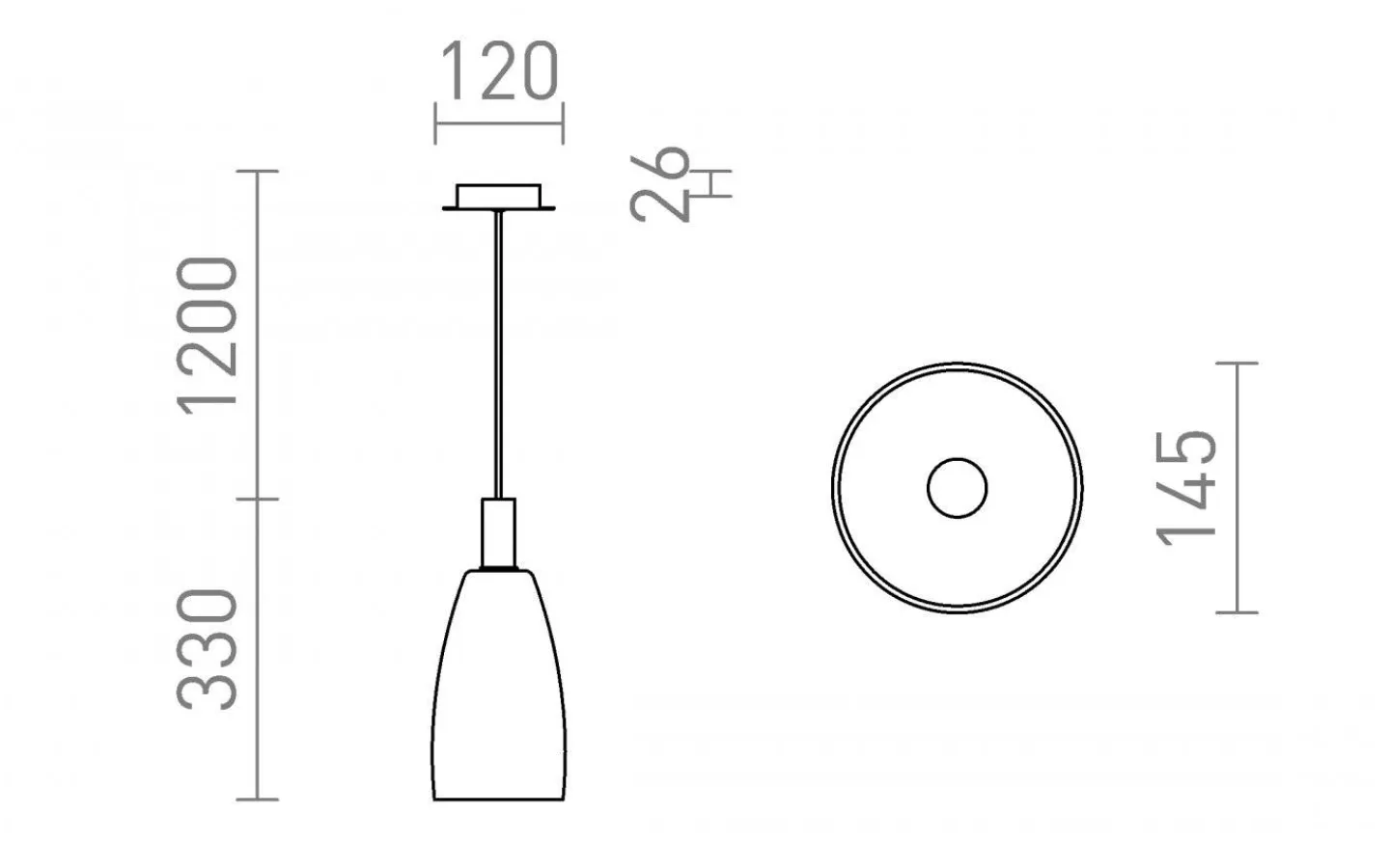 Rendl Bellini Glaspendel 15cm Vit/Glas* Kök & Matplats|Fönsterlampor