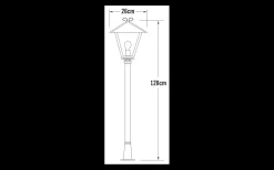 Kustnära Belysning|Pollare & Grindlyktor<Konstsmide Benu Pollare 1,3m Galvaniserat Stål/Svart IP23