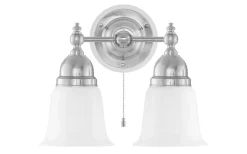 Lampetter<Karlskrona Lampfabrik Bergman - Förnicklad / Brytare / Vitt fäste