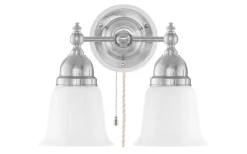 Lampetter<Karlskrona Lampfabrik Bergman - Förnicklad / Brytare / Vitt fäste