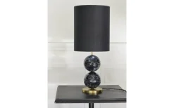 Sovrum|Lampfötter<Hallbergs Bertone Lampfot 47cm Svart Marmor/Mässing