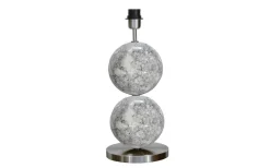 Hallbergs Bertone Lampfot 47cm Vit Marmor/Silver* Sovrum|Lampfötter