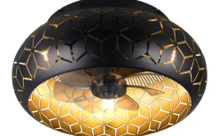 Reality Bidar Takfläkt 50cm 3xE27 matt svart/guld* Takfläktar