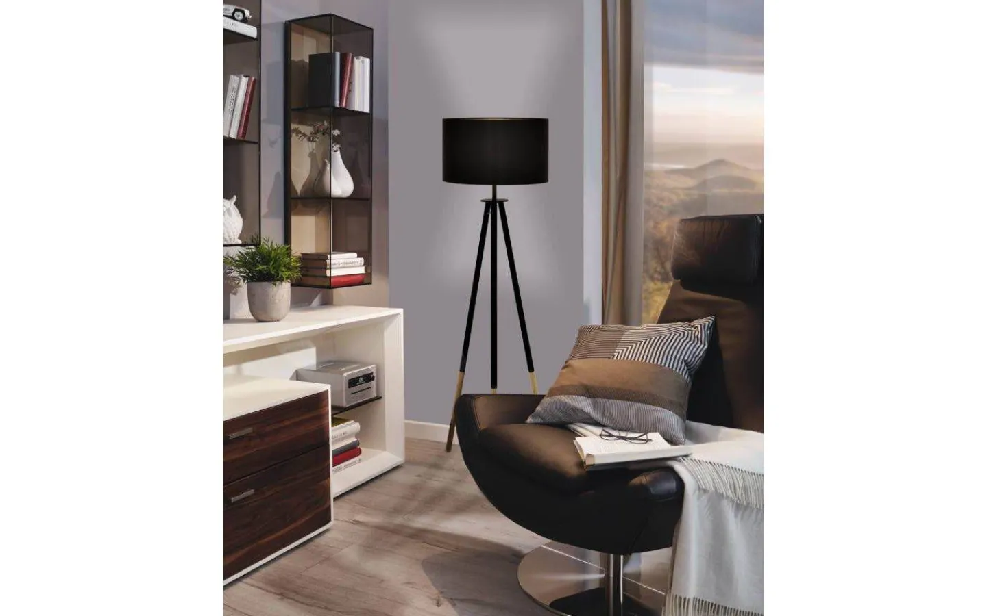 Eglo Bidford Golvlampa 154cm Brun/Cappuccino-Guld* Golvlampor